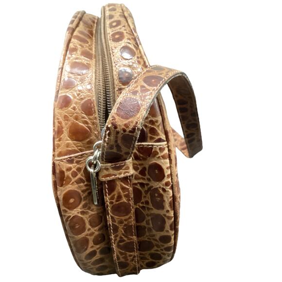 VTG Salvatore Ferragamo Women’s Shoulder Bag Vera Embossed Leather Brown - Picture 7 of 11